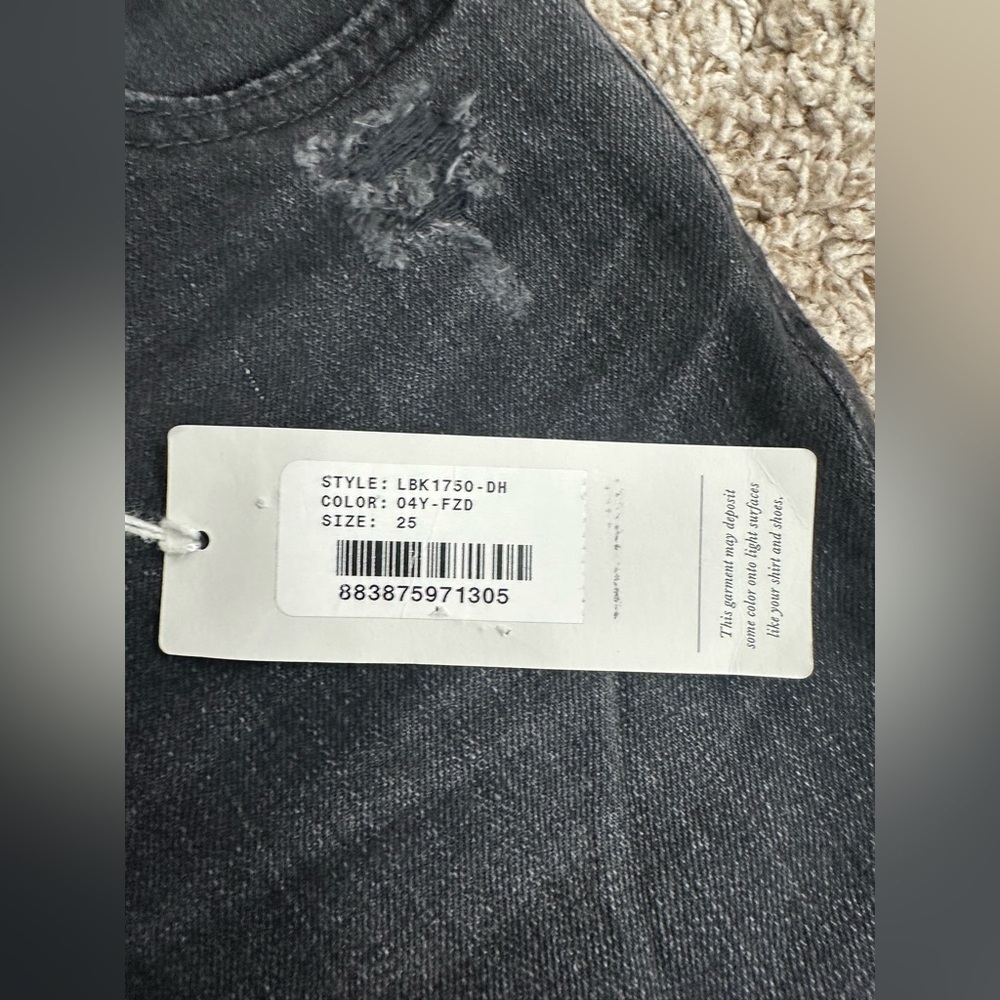 NWT AG The Sophia Ankle Skinny Distressed Faded Black Size 25 - Picture 4 of 7
